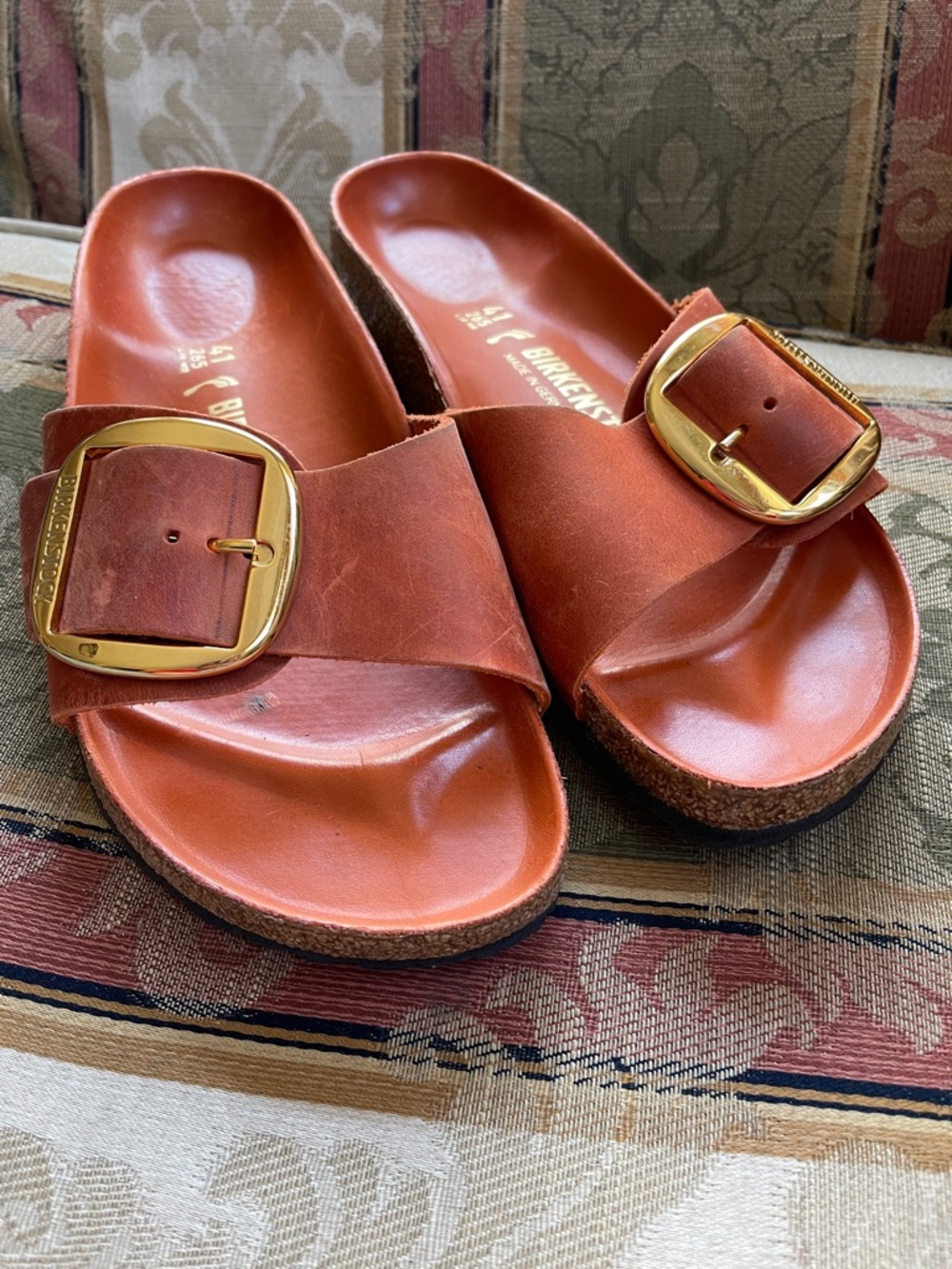 Birkenstock Madrid Big Buckle Orange Burnt. Size 10-10.5 Women 
N14-14 - Picture 7 of 7
